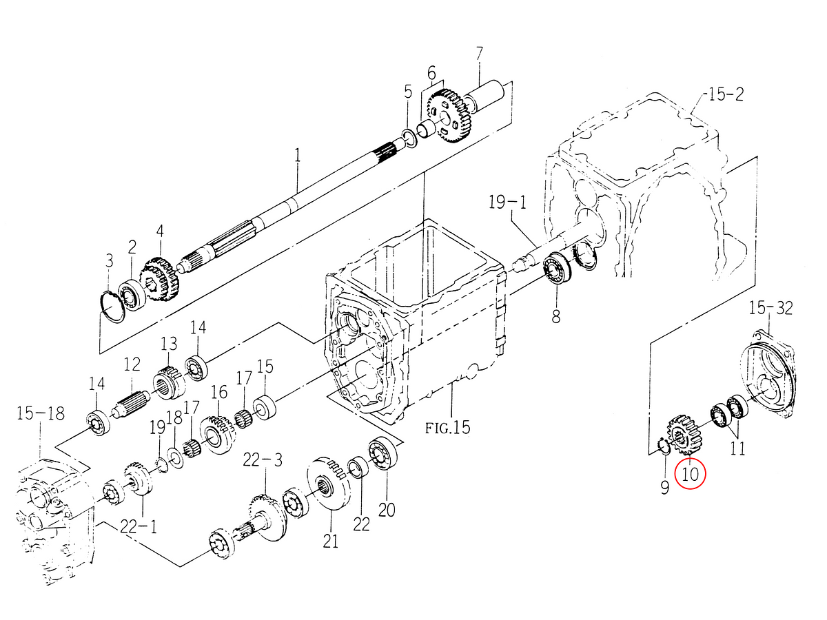 Gear 19 teeth Iseki: 1672-211-009-10. Used and new spare parts, imported from Japan in excellent condition. Find genuine - original and aftermarket spare parts for all Iseki tractors at affordable prices.