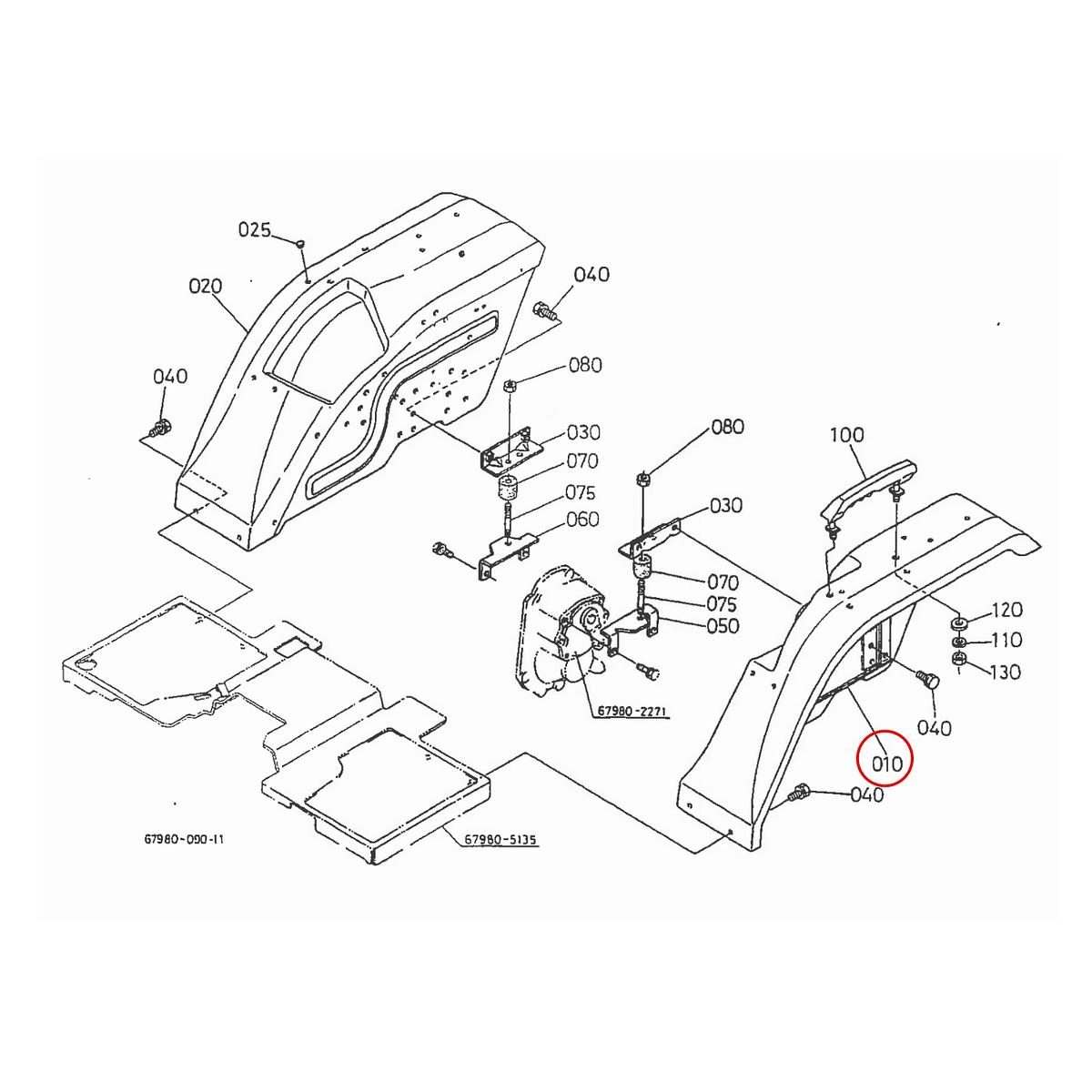 Kubota Φτερό αριστερά 67980-52510. Ανταλλακτικά μεταχειρισμένα και καινούρια, εισαγόμενα από την Ιαπωνία σε άριστη κατάσταση. Βρείτε γνήσια - original και ιμιτασιόν - aftermarket ανταλλακτικά για όλα τα Kubota σε προσιτές τιμές.