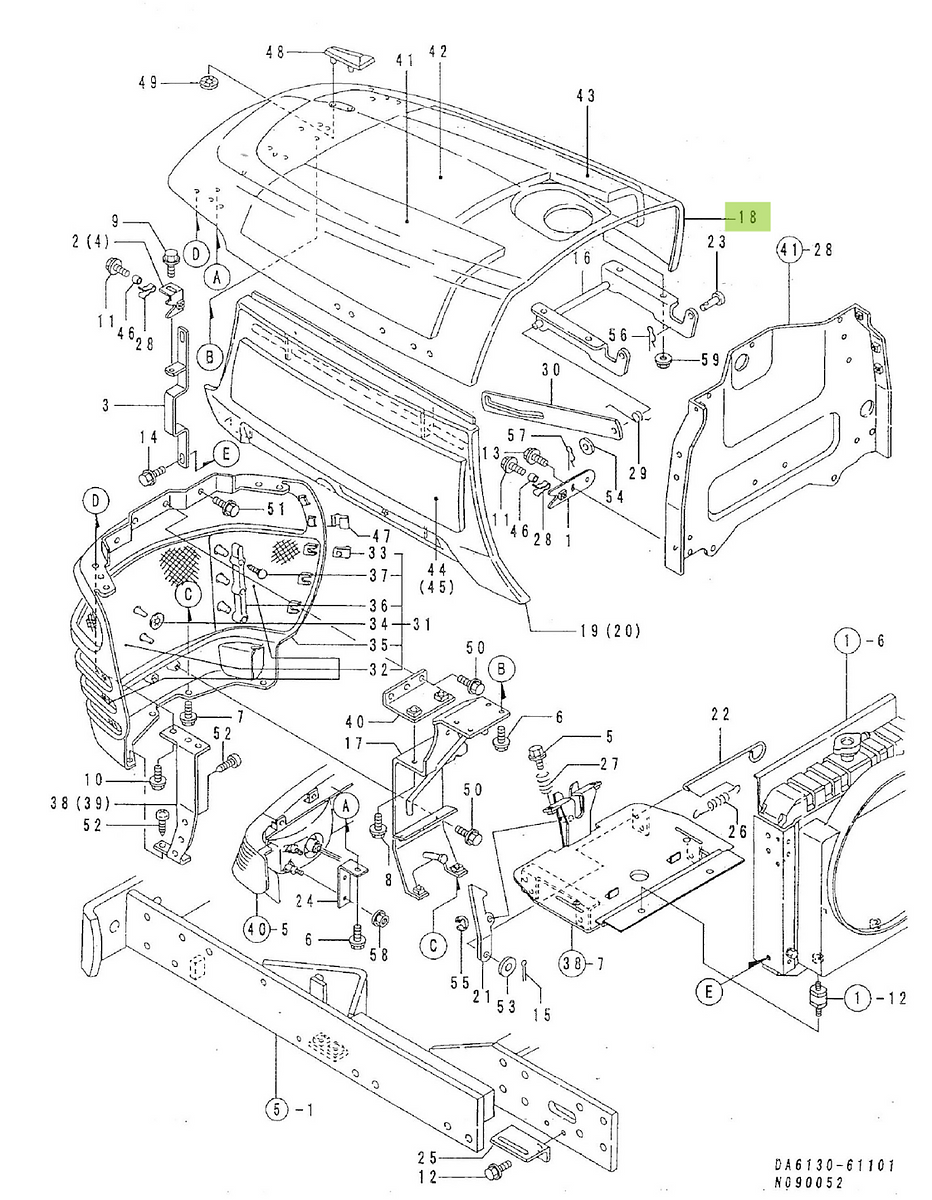 Καπό Yanmar 1W3501-03400. Ανταλλακτικά μεταχειρισμένα και καινούρια, εισαγόμενα από την Ιαπωνία σε άριστη κατάσταση. Βρείτε γνήσια - original και ιμιτασιόν - aftermarket ανταλλακτικά για όλα τα Kubota σε προσιτές τιμές.