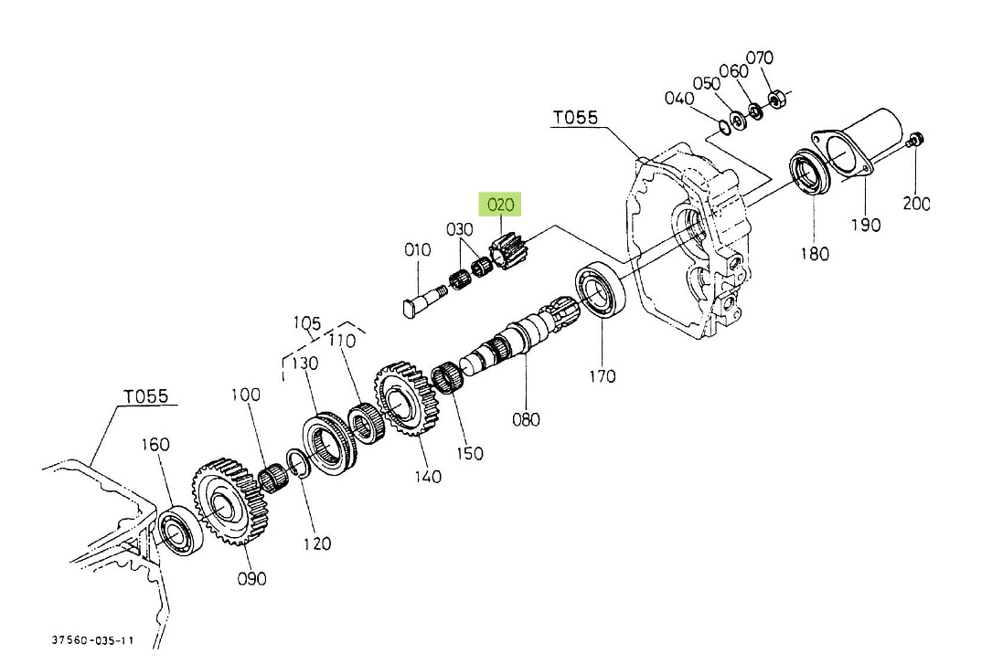 Gear PTO 12 Teeth Iseki 37560-88940. Used and new spare parts, imported from Japan in excellent condition. Find genuine - original and aftermarket spare parts for all Kubota tractors at affordable prices.