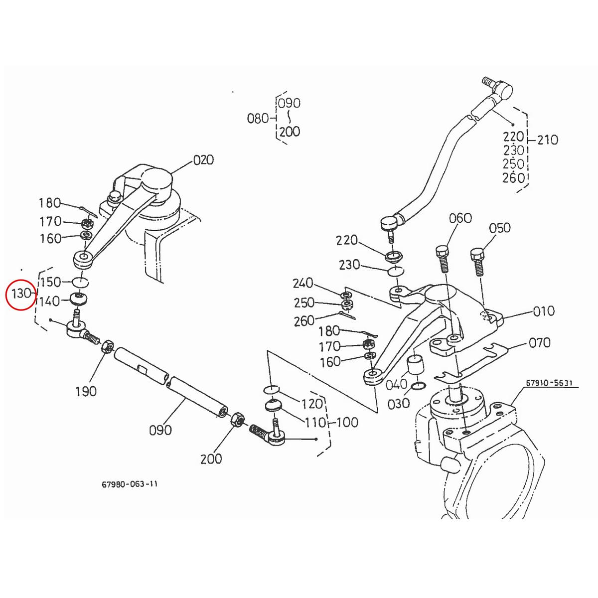 Kubota Tie Rod 67121-56530. Used and new spare parts, imported from Japan in excellent condition. Find genuine - original and aftermarket spare parts for all Kubota tractors at affordable prices.