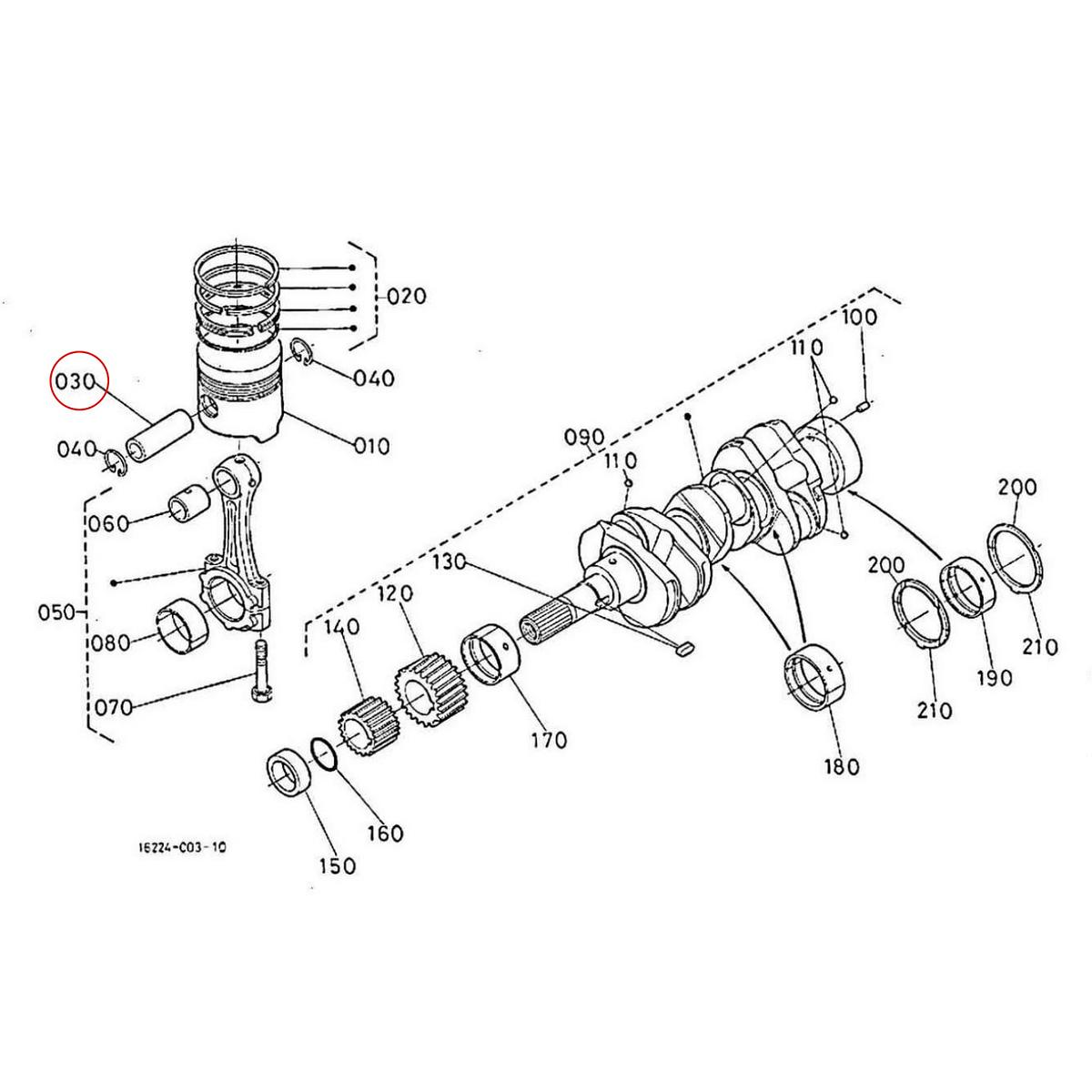 Kubota Πείρος εμβόλου 16241-21310. Ανταλλακτικά μεταχειρισμένα και καινούρια, εισαγόμενα από την Ιαπωνία σε άριστη κατάσταση. Βρείτε γνήσια - original και ιμιτασιόν - aftermarket ανταλλακτικά για όλα τα Kubota σε προσιτές τιμές.