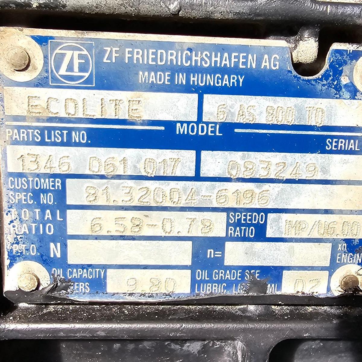 ZF Ecolite 6AS 800 TO Gearbox – 81320046196 - 1346061017