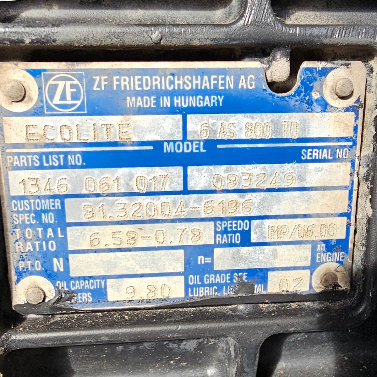 ZF Ecolite 6AS 800 TO Gearbox – 81320046196 - 1346061017