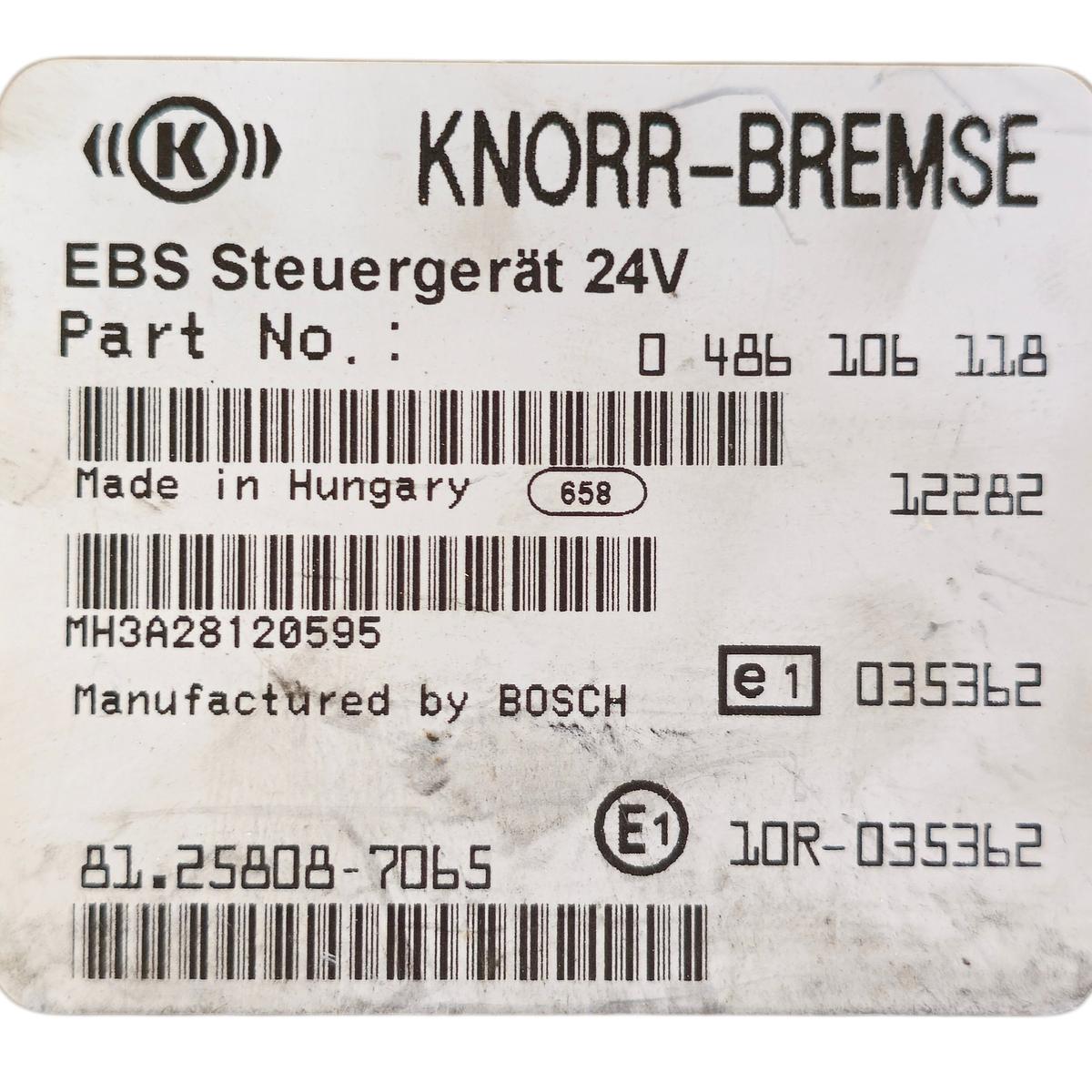 EBS Control Unit MAN 81258087065 – Knorr-Bremse 0486106118